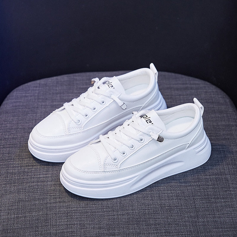 2021 Fashion Sneakers Women Shoes Young Ladies Casual Shoes Female Sneakers Brand Woman White Shoes Thick Sole 3cm A2375