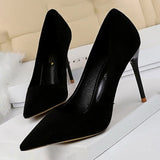 BIGTREE Shoes 2021 New Women Pumps Suede High Heels Shoes Fashion Office Shoes Stiletto Party Shoes Female Comfort Women Heels