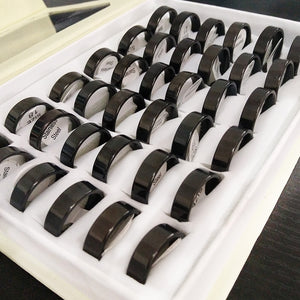 2021 8mm Stainless Steel Ring Band Titanium Black Men's Size 6 To 12 Wedding Rings Man