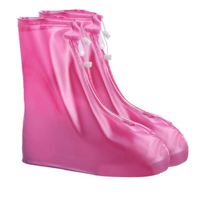 High Quality Men Women's Rain Waterproof Boots Cover Heels Boots Reusable Shoes Covers Thicker Non-slip Platform Rain Boots