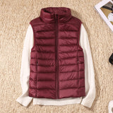 Women's Sleeveless Ultra Lightweight Down Jacket Puffer Vest Coat Sleeveless Waistcoat Outdoor