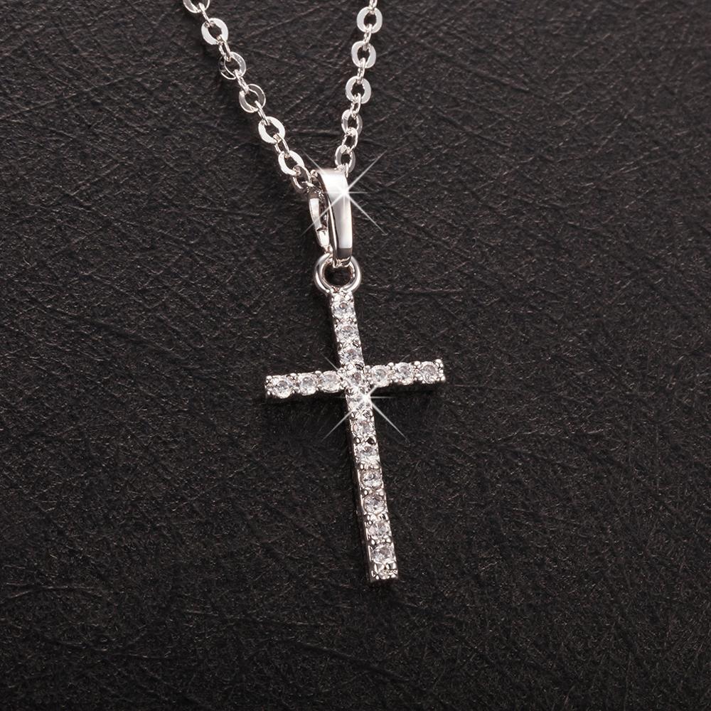 2021 Gold Black Color Crystal Jesus Cross Pendant Necklace Jewelry For Men/Women