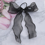 2021 Women Boho Printed Ponytail Scarf Bow Elastic Scrunchies Long Ribbon Hair Rope