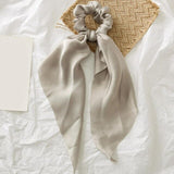 2021 Women Boho Printed Ponytail Scarf Bow Elastic Scrunchies Long Ribbon Hair Rope