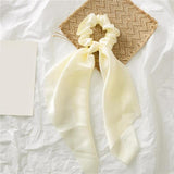 2021 Women Boho Printed Ponytail Scarf Bow Elastic Scrunchies Long Ribbon Hair Rope