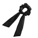 2021 Women Boho Printed Ponytail Scarf Bow Elastic Scrunchies Long Ribbon Hair Rope