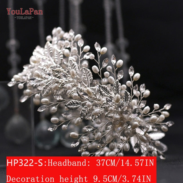 YouLaPan HP240 Silver Diamonds Bridal Crown Wedding Hair Accessories Bridal Headwear Rhinestone Headband for Women Headpiece