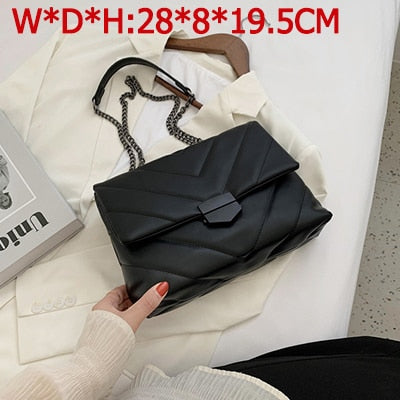 Big Chain Tote Women Shoulder Bag Fashion Large Capacity Messenger Bags for Women 2020 Solid Color Crossbody Bag Women's Bags