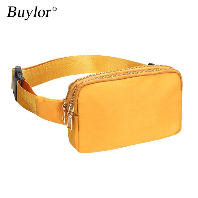 Women's Yellow Leather Designer belt bag