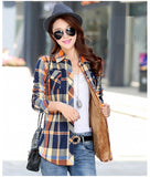Winter Warm Blouses Women Autumn Tops Coats Camisa Femininas Long-sleeve Thick Velvet Plaid Shirt Flannel Shirts Full Cotton Top