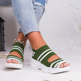 Women's Sandals Wedges Footwear Summer Platform Sandals Women Shoes Female Slip on Peep Toe Knitted Ladies Sneakers Casual 2021