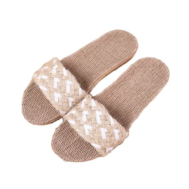 Suihyung Women Slippers Female Casual Flax Slides 13 Colors Linen Belt Ladies Sandals Flip Flops Lovers Summer Indoor Home Shoes