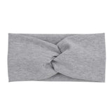 2021 Women Headband Solid Color Wide Turban Twist Knitted Cotton Hairband Accessories