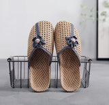 Suihyung New Men Women Summer Shoes Slippers Flax Mesh Breathable Non-Slip Sandals Beach Flip Flops Male Indoor Slippers Slides
