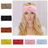 2021 Women Headband Solid Color Wide Turban Twist Knitted Cotton Hairband Accessories
