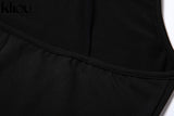Kliou Black Skinny Spaghetti Strap Sleeveless Street Woman Rompers Classic Bar Club Bodycon Jumpsuits