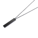 2021 New Black Rectangle Pendant Necklace Men Trendy Simple Stainless Steel Men's