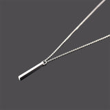 2021 New Black Rectangle Pendant Necklace Men Trendy Simple Stainless Steel Men's