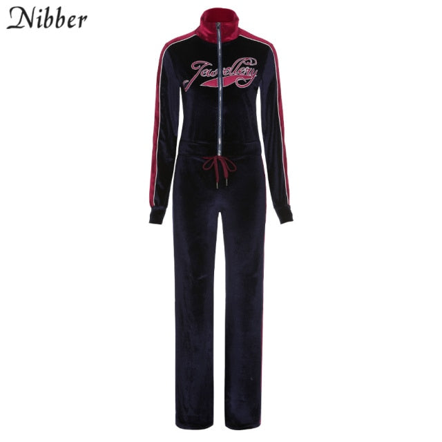 Nibber Wholesale Leisure Sports Tops Hoodie+Pants 2 Two Piece Sets For Women's Clothing Stitching Comfortable Activitywear Suits