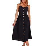 Summer  New Women's Dresses, Long Floral Print, Bohemian Dresses, V-neck Button Sleeves, Beachwear, Casual Wear