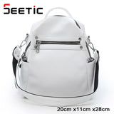 SEETIC Fashion Women'S Leather Backpack Casual Women'S Backpack Bag 2021 PU Small Women'S Backpacks Bag Backpack For Women