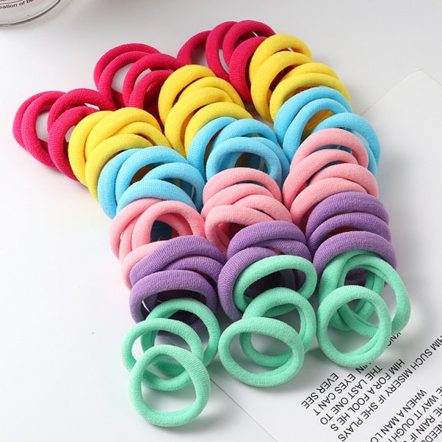 2021 Girls Rubber Band 50pcs Ponytail Holder Gum Elastic Hair Accessories Ornaments