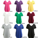 2021 Summer Women Casual Pullover Plain T-shirt Ladies Loose Blouse Tops Tee Shirt Plus Size Solid Color
