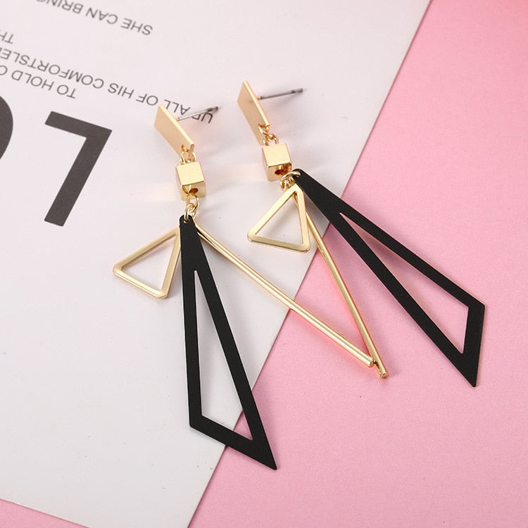 2021 Earrings For Women Long Statement Geometric Triangle Tassel Dangle Drop Jewelry