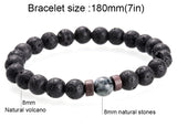 2021 Natural Moonstone Bead Tibetan Buddha Lava Stone Diffuser Bracelets Men Jewelry