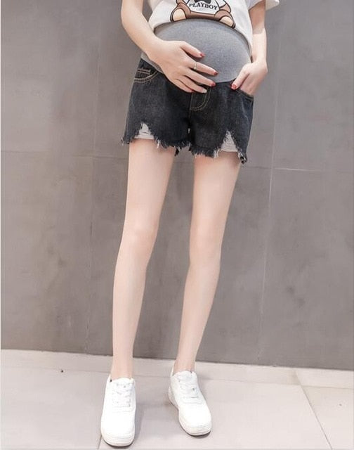 Pregnant Women's Shorts Summer Wear Low-Waisted Denim Shorts Summer Wear New Spring Loose Pants for Pregnant Clothes
