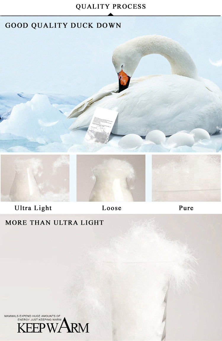 2021 White Duck Down Slim Short Coat Parkas Winter Women Ultra Light Down Jacket
