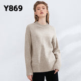 Aachoae Autumn Winter Women Knitted Turtleneck Cashmere Sweater 2021 Casual Basic Pullover Jumper Batwing Long Sleeve Loose Tops